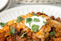 One-Pan Beef Enchilada Skillet with Cheesy Taco Beef