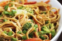 Creamy Peanut Ginger Noodles with Garlic and Scallions