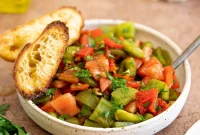 Moroccan Roasted Pepper Salad Recipe with Garlic and Herbs