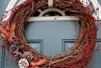 Festive Red Berry and Pinecone Christmas Wreath Ideas