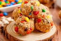 No-Bake M&M Energy Bites: Chocolate Peanut Butter Snack Balls