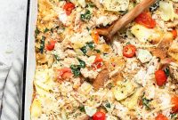 Spinach & Artichoke Chicken Bake with Creamy Cheese Crust