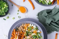 Buffalo Chicken Rice Bowl Recipe with Tangy Hot Sauce