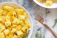Creamy Butternut Squash Rigatoni with Goat Cheese and Sage