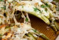 Cheesy Baked Green Beans Casserole with Garlic and Parmesan