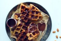 Almond Butter Waffles with Dark Chocolate Sauce