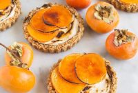 Maple Cinnamon Cream Cheese Brûléed Persimmon Tarts