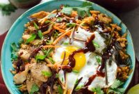 Korean Chicken and Kimchi Fried Rice Bowls Recipe