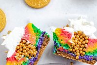 Mini Rainbow Cheesecakes with Pot of Gold Surprise