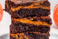 Chewy Pumpkin Brownies with Warm Spice and Chocolate Swirl