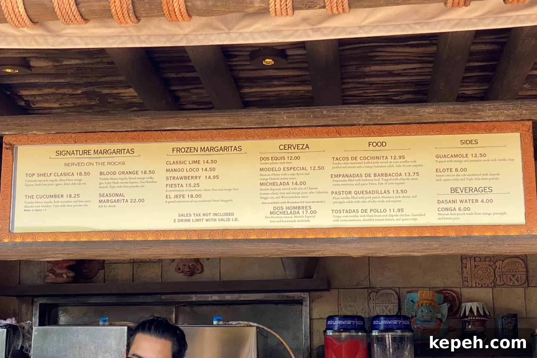 choza de margarita menu
