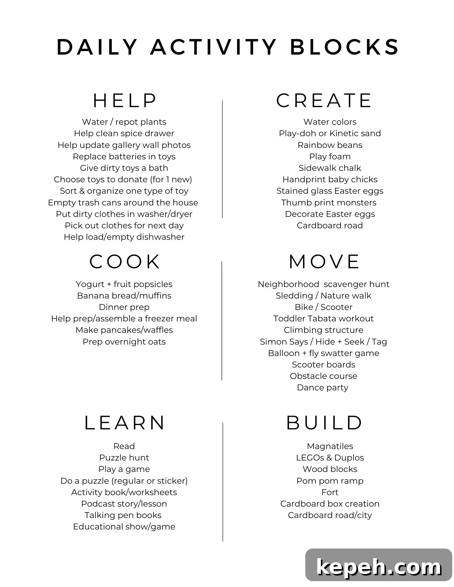 sample activity blocking worksheet for kids toddlers preschoolers