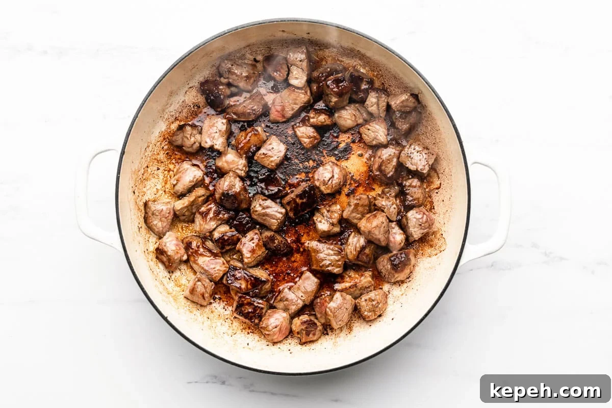 Skillet Steak Bites with Creamy Mushroom Gravy 3 img 10688 2