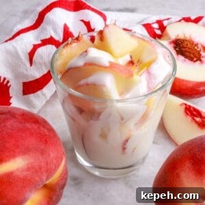 Dairy-Free Peaches con Crema: Vegan Peaches and Cream Recipe 12 Dairy-Free Duraznos con Crema in a glass
