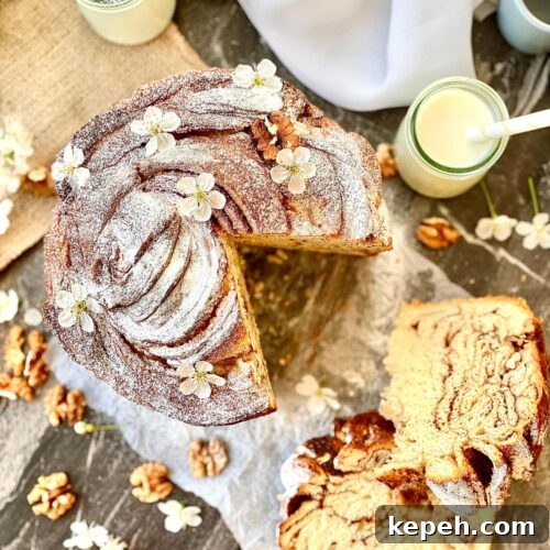 Cruffin with two slices cut birdsview
