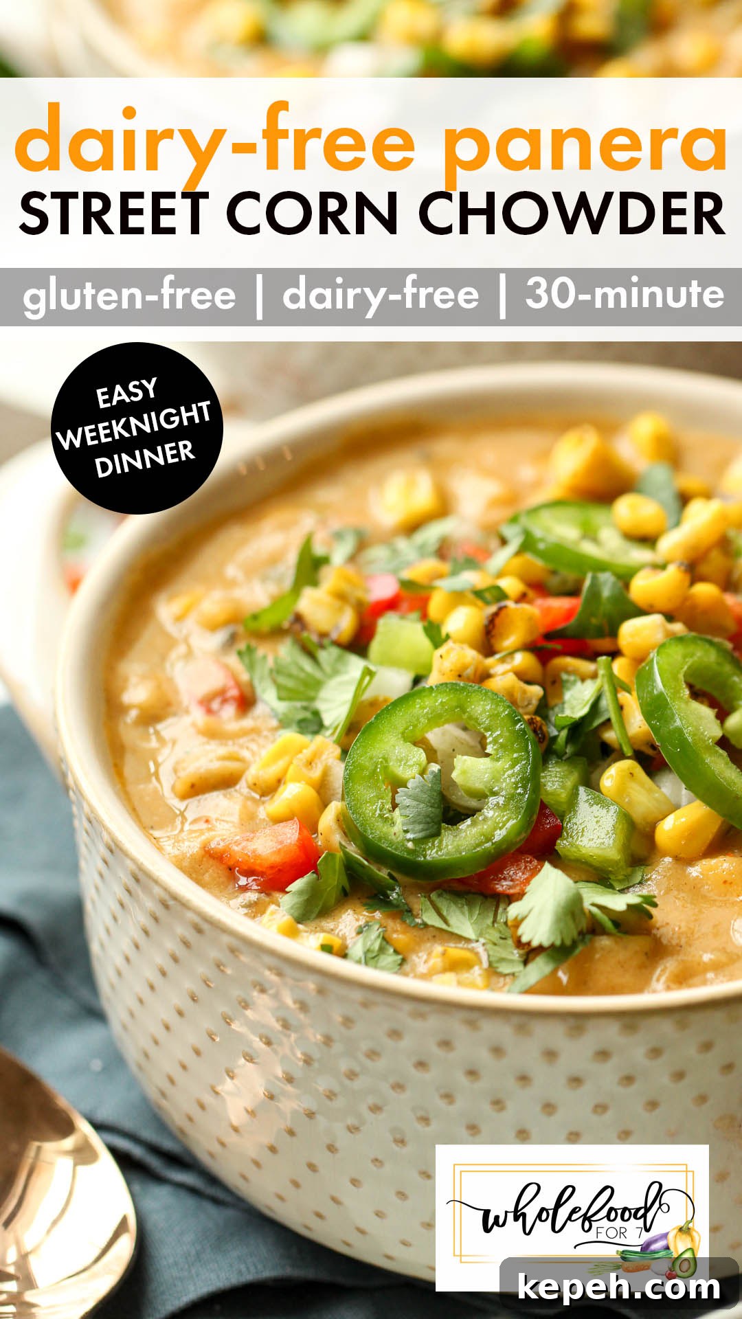 Dairy-Free Panera-Style Street Corn Chowder Recipe 2 Dairy-free Panera Street Corn Chowder - This dairy-free, gluten-free, vegan soup is EASY and comes together in 30 minutes.