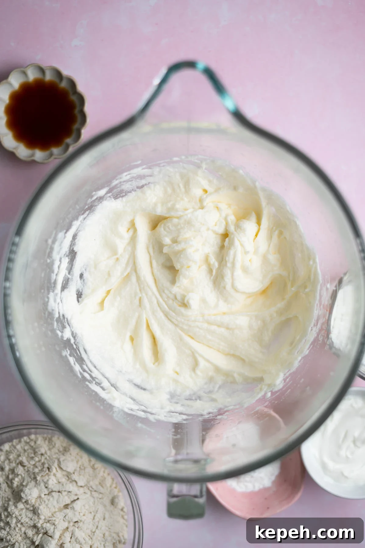 Light and Fluffy White Forest Cake Recipe 7 cake batter after the addition of the egg whites