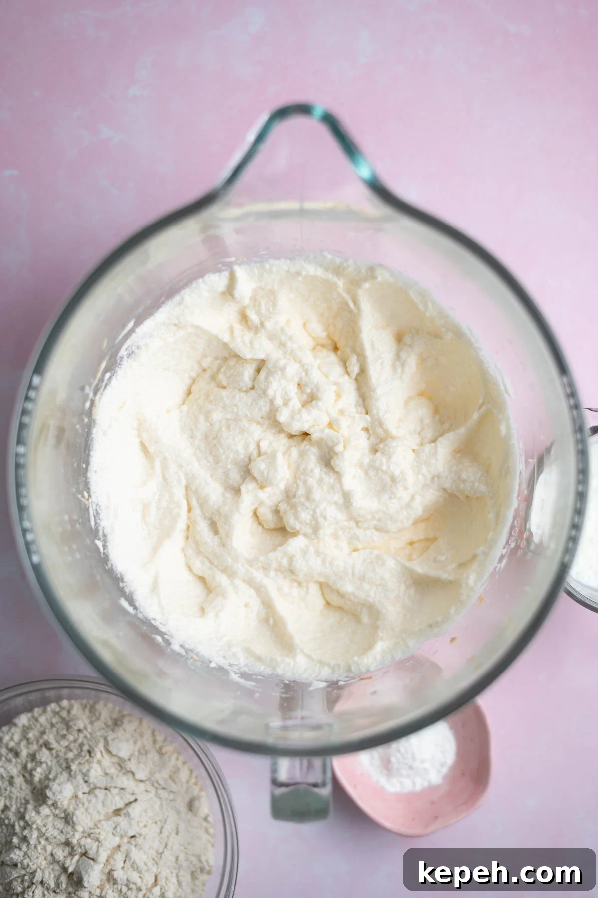 Light and Fluffy White Forest Cake Recipe 8 cake batter after the addition of sour cream, it can look a little curdled