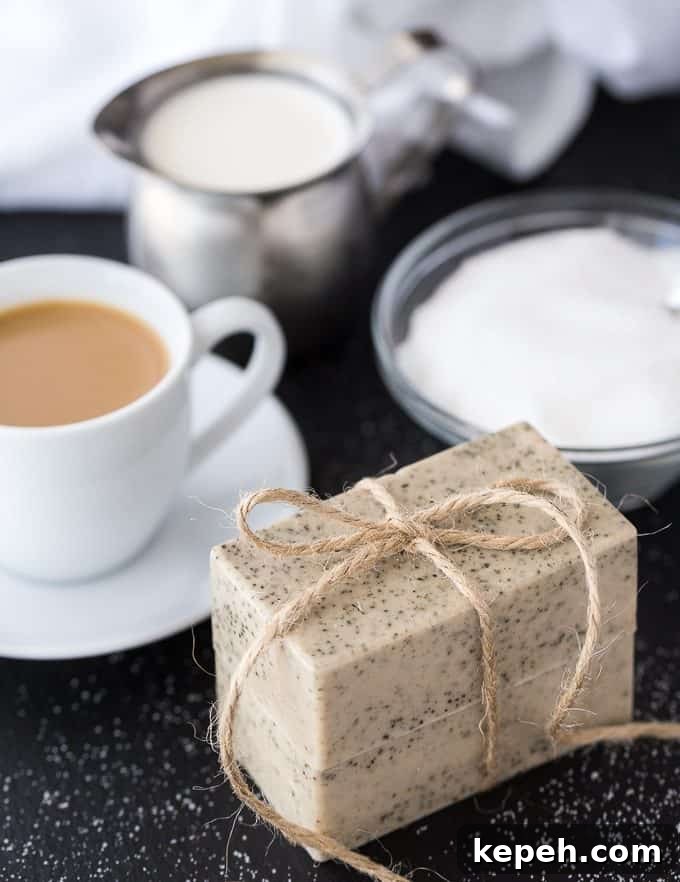 Vanilla Coffee Soap: Scented Body Bar with Energizing Aroma 2 Vanilla Coffee Soap - Keep your coffee grounds from your morning coffee and whip up a batch of this lovely soap!