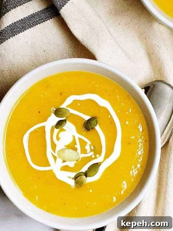 Creamy Tomato Bisque Recipe with Fresh Basil and Croutons 13 Vegan Butternut Squash Soup served in white bowls