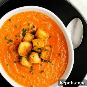 Creamy Tomato Bisque Recipe with Fresh Basil and Croutons 14 Creamy Tomato Bisque
