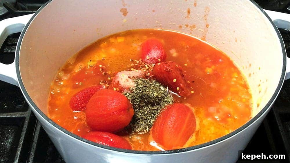 Creamy Tomato Bisque Recipe with Fresh Basil and Croutons 4 Vegetables Tomatoes Water and aromatics