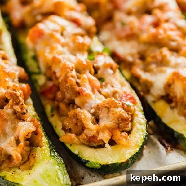 Italian Stuffed Zucchini Boats are the healthy weeknight meal you'll want to make again and again. This is a seriously easy recipe that's full of delicious flavor without all the guilt!