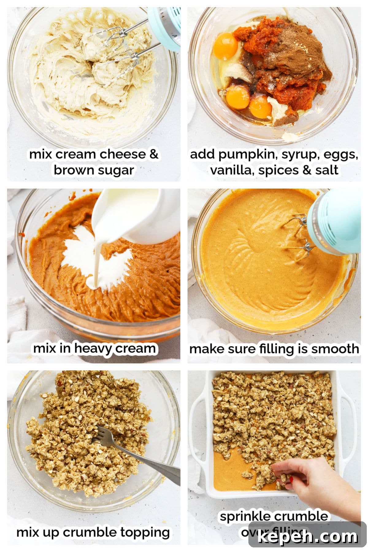 making gluten-free pumpkin crisp step by step
