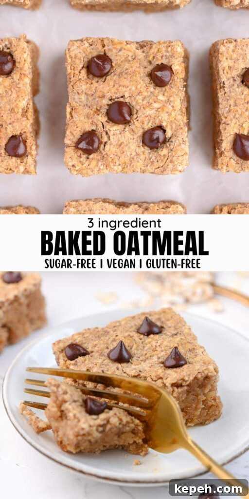 3-Ingredient Baked Oatmeal Recipe for Busy Mornings 6 easy baked oatmeal recipe for Pinterest