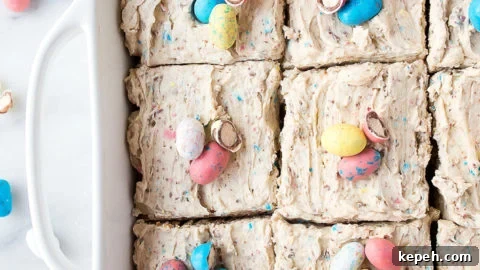 Robin's Eggs Blondie Bars with Frosting. The best use for leftover Easter candy--Robin's egg desserts