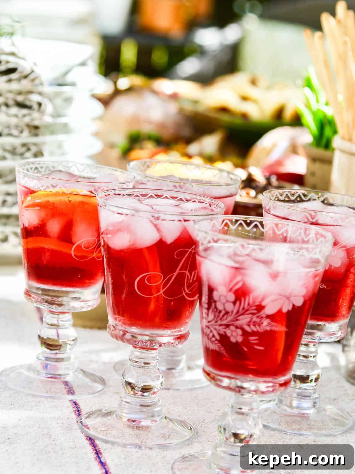Low-carb hibiscus cocktails