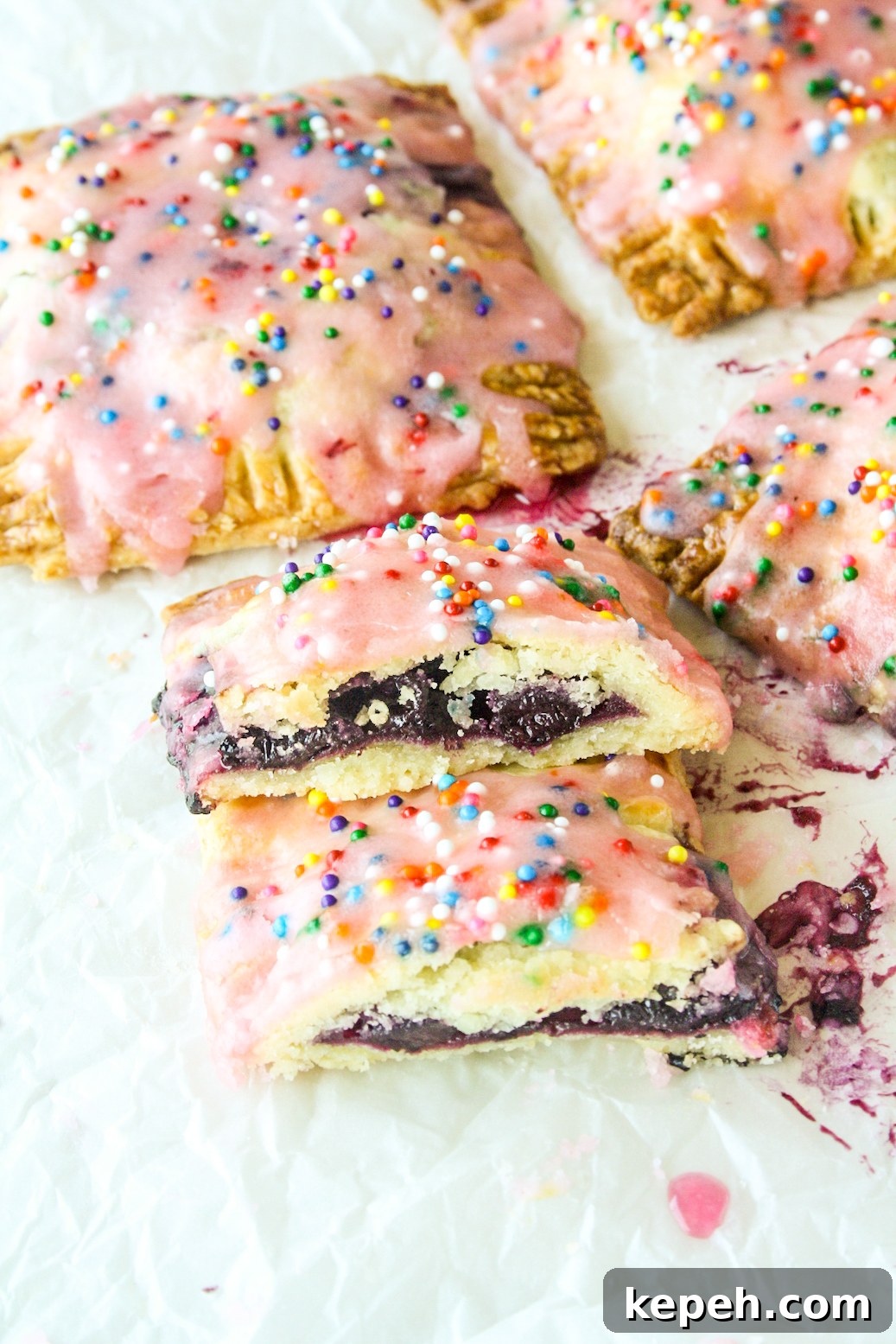 Eggless Blueberry Pop-Tarts with Zesty Lemon Glaze 2 Buttery, flaky pop tarts with blueberry filling and tangy lemon glaze