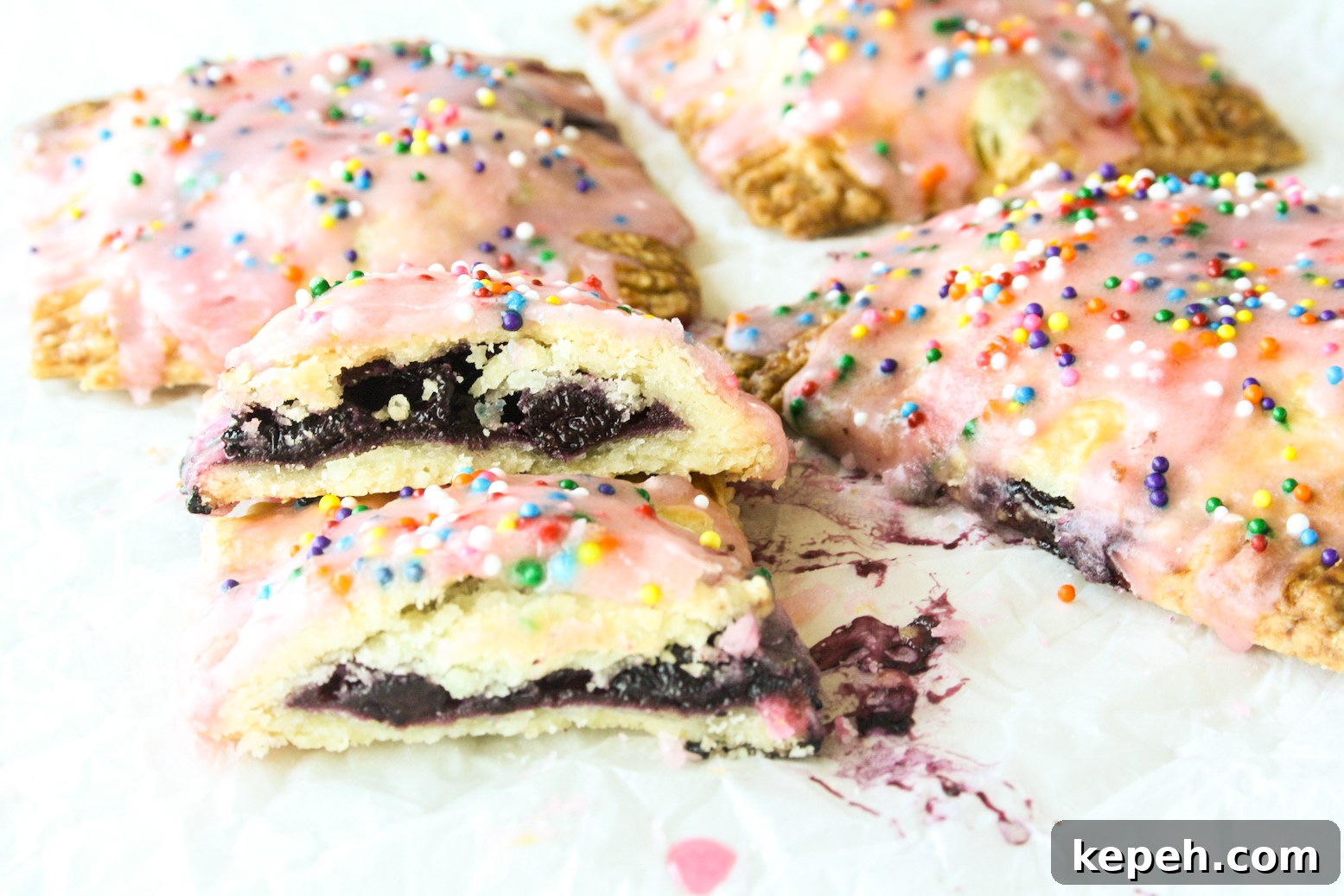 Eggless Blueberry Pop-Tarts with Zesty Lemon Glaze 6 Buttery, flaky pop tarts with blueberry filling and tangy lemon glaze