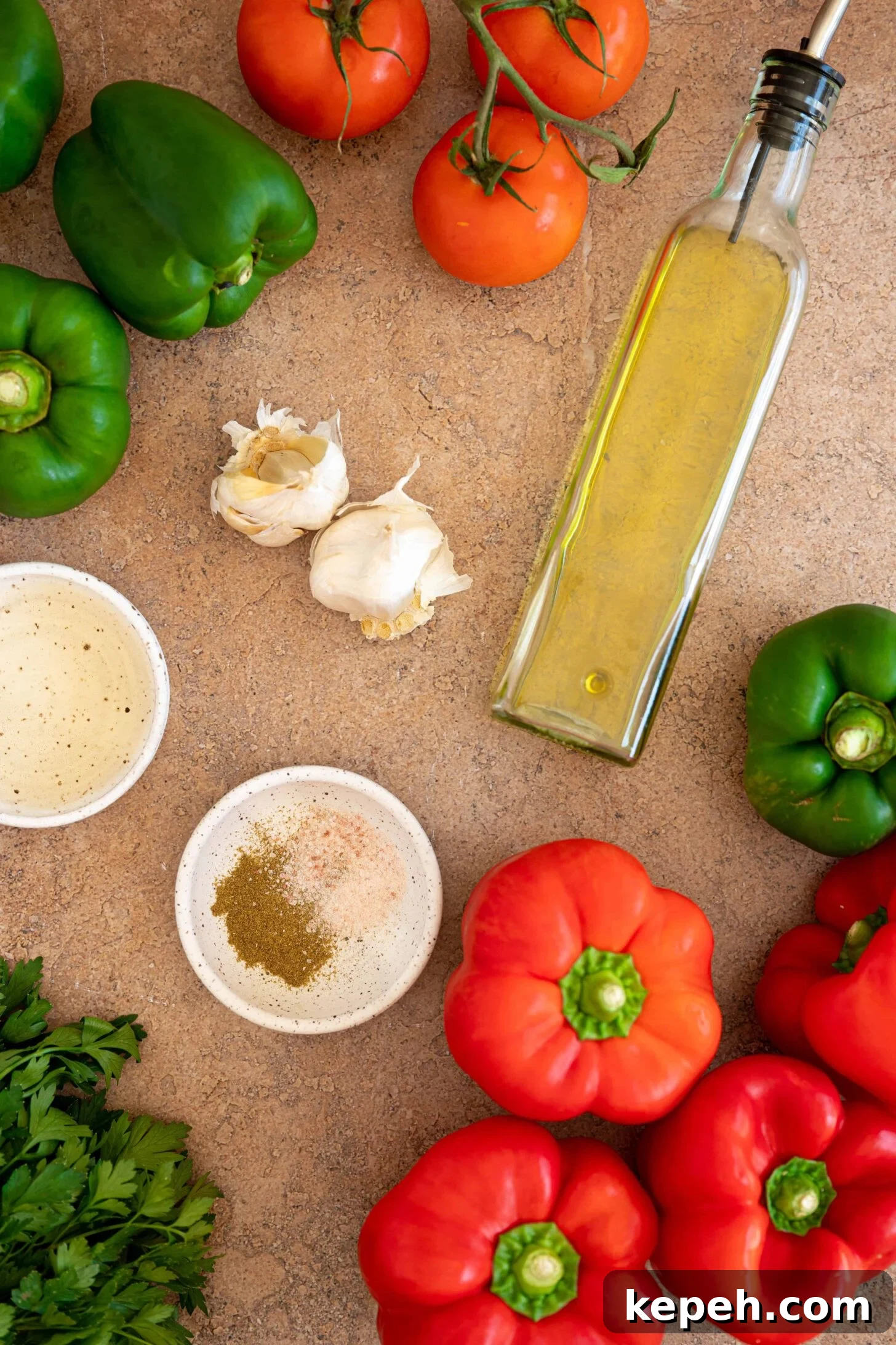 Moroccan Roasted Pepper Salad Recipe with Garlic and Herbs 3 ingredients to make roasted pepper salad