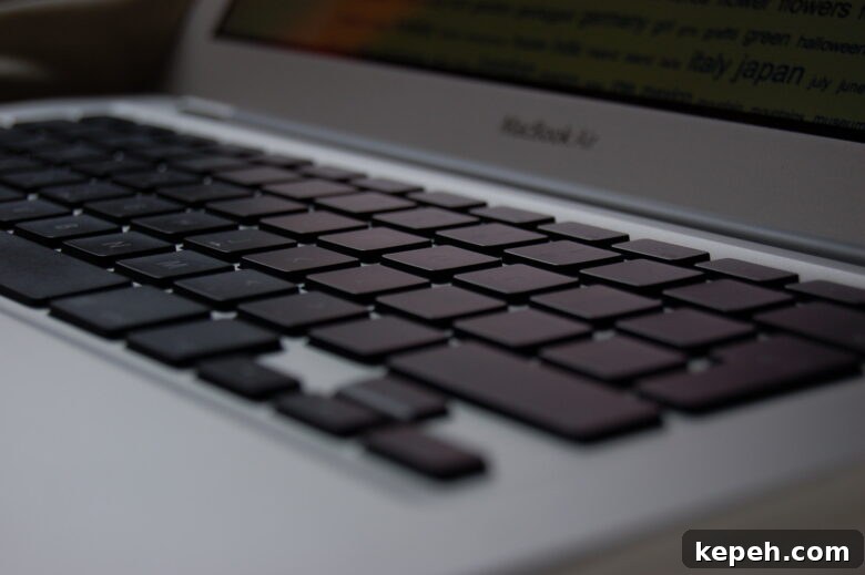 Protecting Your Family Online: Essential Tips for Safer Browsing 2 Closeup of MacBook laptop keyboard