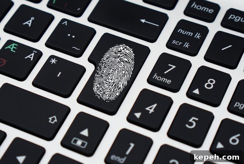 Protecting Your Family Online: Essential Tips for Safer Browsing 3 Thumbprint sensor key on computer keyboard