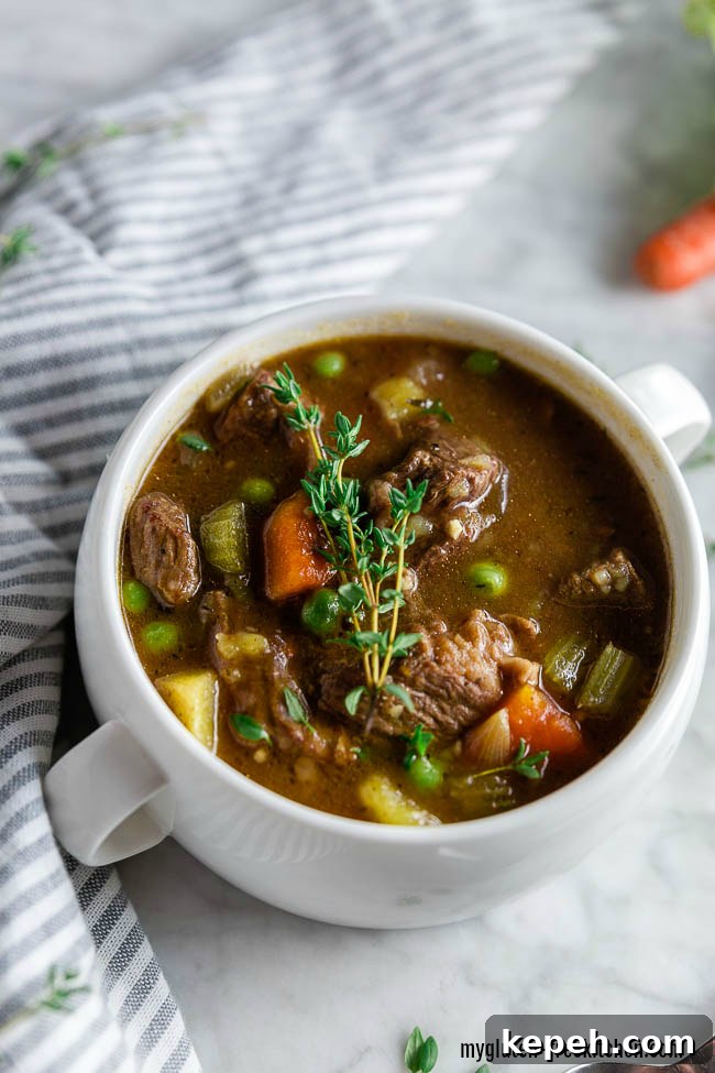 Gluten-free Beef Stew made in the Crockpot. Easy slow-cooked gluten-free dinner.
