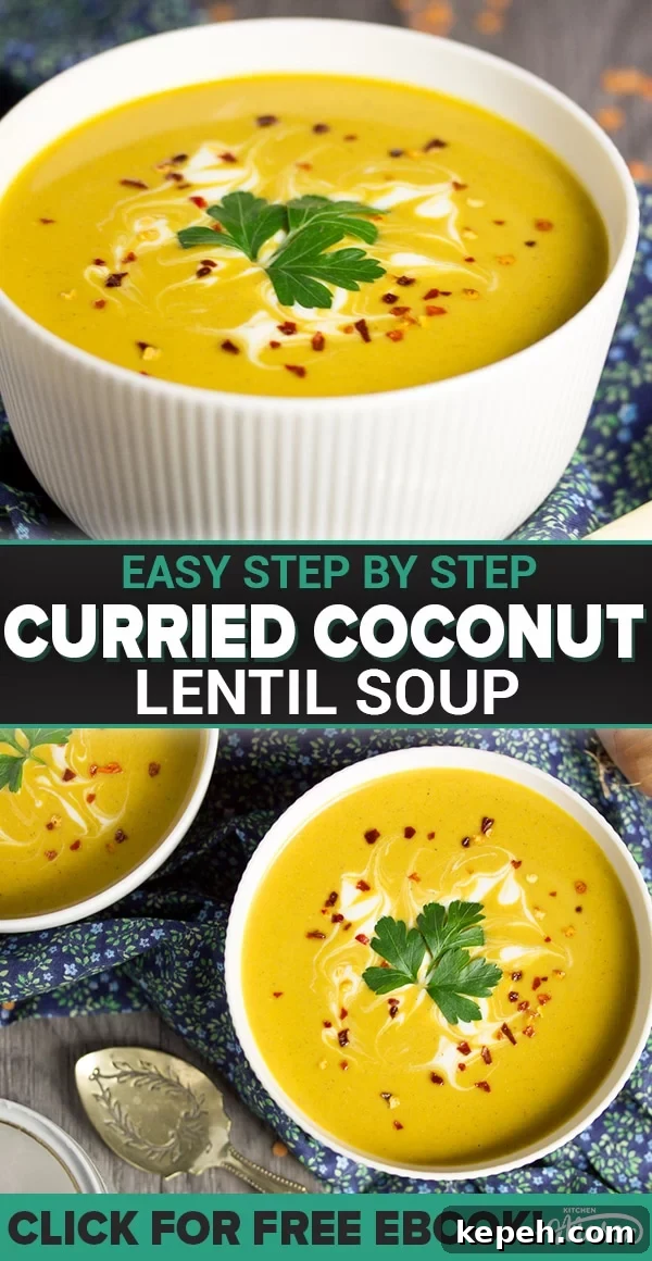 Curried Coconut Lentil Soup with Warm Aromatic Spices 13 curried coconut lentil soup in a bowl with parsley and chilli flakes on top