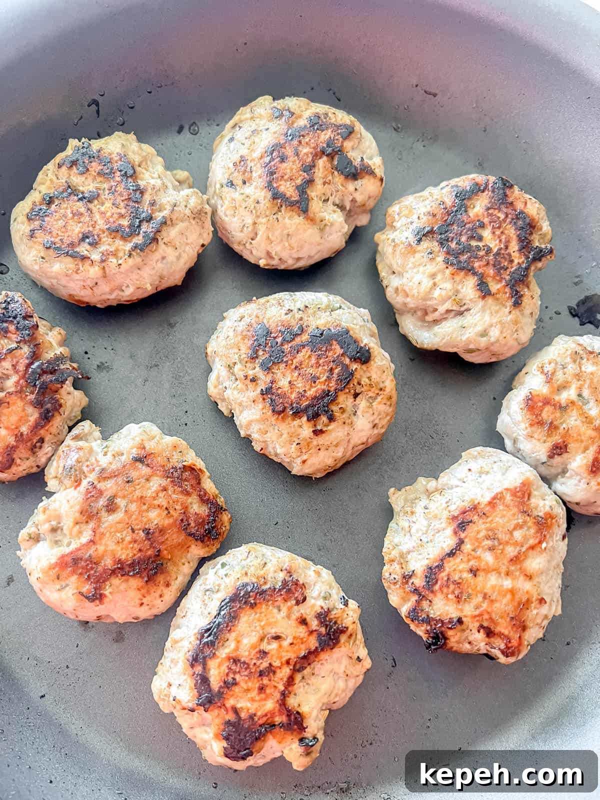 Sausage patties after cooking.