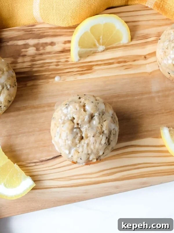 Raspberry Chia Seed Jam Recipe: Quick No-Cook Fruit Spread 11 Lemon chia seed muffins on a wooden serving board.