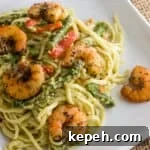 Smoked Shrimp Pesto Linguine with Lemon and Parmesan 5 Smoked Shrimp and Pesto Linguine