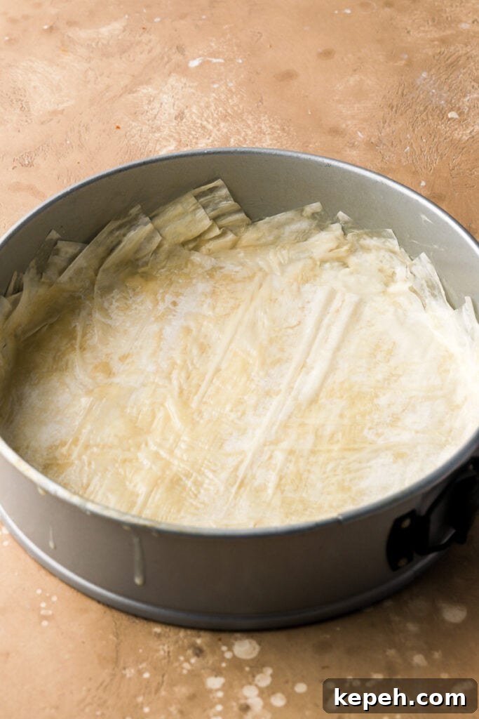 Decadent Chocolate Baklava Cake Recipe for Special Occasions 5 layers of buttered phyllo dough