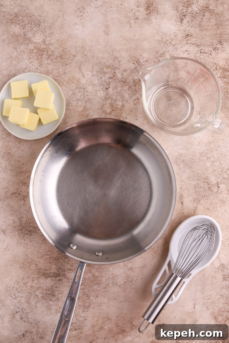Butter and skillet