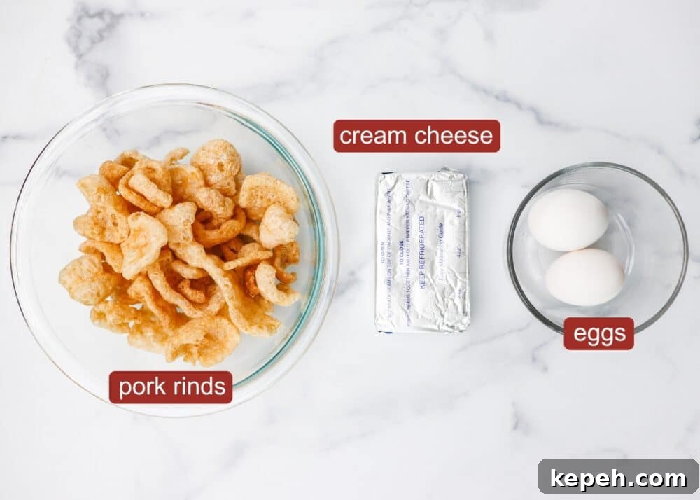 Ingredients for Air Fryer Crispy Carnivore Cream Cheese Bites