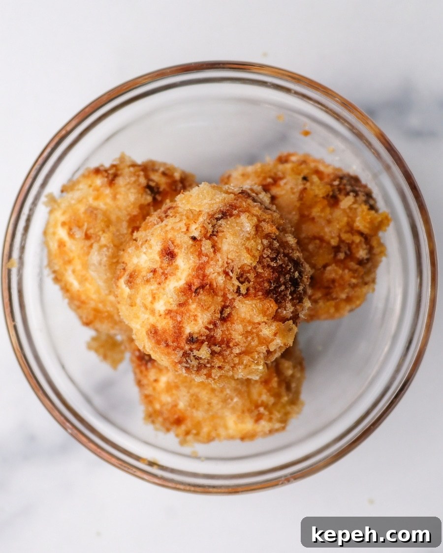 Air Fryer Crispy Carnivore Cream Cheese Bites top down view