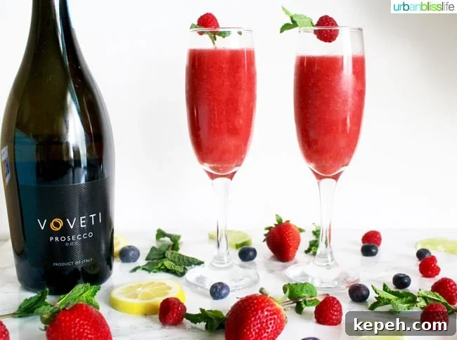 Raspberry Lime Bellini: Sparkling Brunch Cocktail Recipe 5 prosecco with bellinis