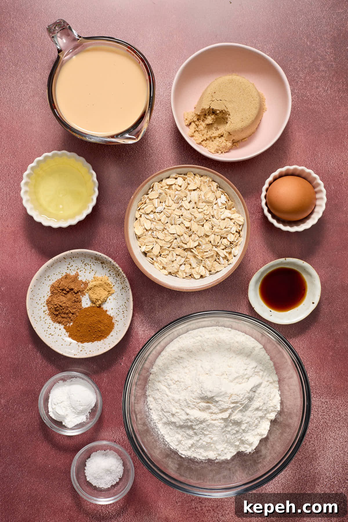 Spiced Eggnog Muffins with Streusel and Eggnog Glaze Recipe 3 Ingredients to make eggnog muffins in individual dishes.