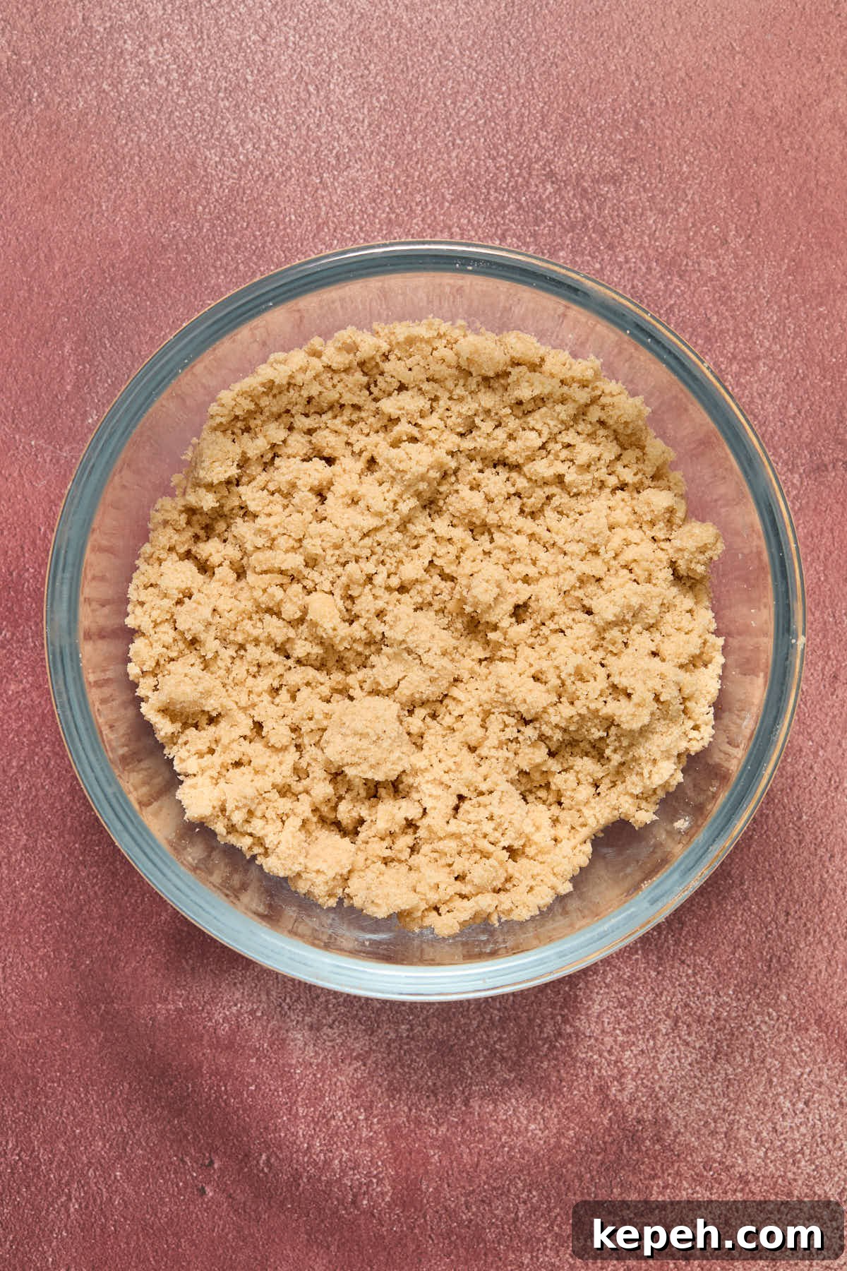 Spiced Eggnog Muffins with Streusel and Eggnog Glaze Recipe 9 Streusel topping mixed together in a small bowl.
