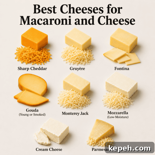 Various cheeses for mac and cheese.