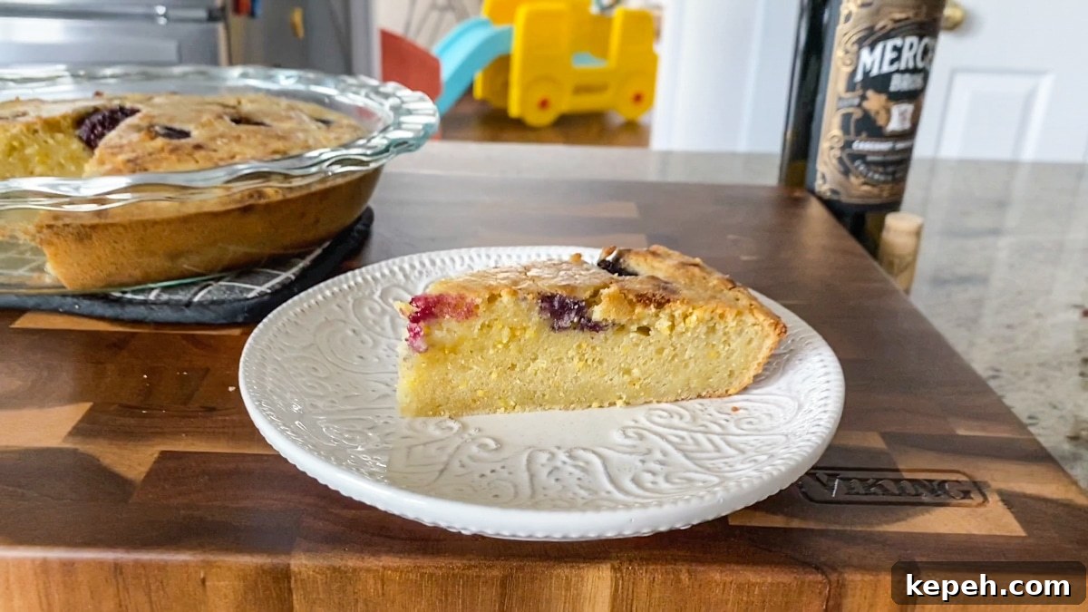 Italian Lemon Olive Oil Cake with Fresh Blackberries 14 lemon olive oil cake slice on dessert plate
